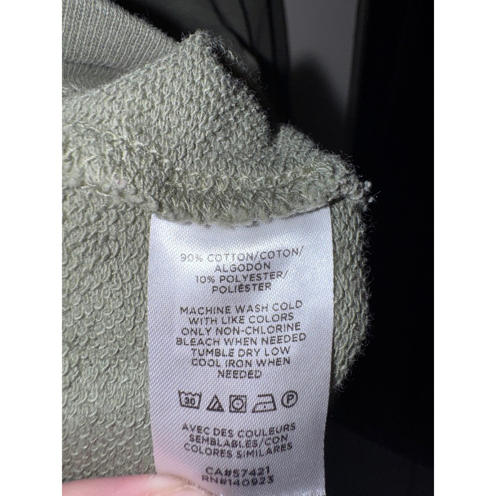 LOFT Outlet Womens Olive Green V-Neck Cropped Hoodie Sweatshirt Size M - Picture 5 of 11